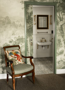 Bedroom with en suite bathroom at the George And Dragon in Cumbria