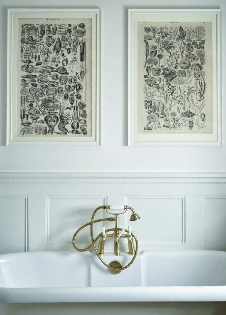 Ensuite bathroom with freestanding bath at the George And Dragon pub in Cumbria